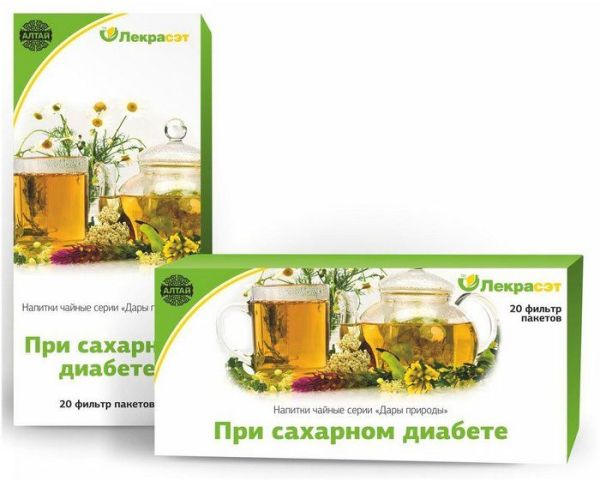 Изображение товара При сахарном диабете чайный напиток Лекра-Сэт 20 пакетиков При сахарном диабете чайный напиток Лекра-Сэт 20 пакетиков фотография